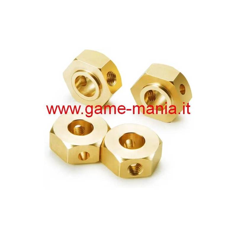 BRASS 17mm wheel hexes (4x) for Axial SCX6 by Integy
