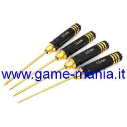 Set cacciaviti a brugola IN MM. manico alluminio oro/nero by Integy