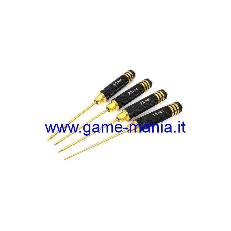 Gold/black anod handle 4x hex wrench set (mm) by Integy