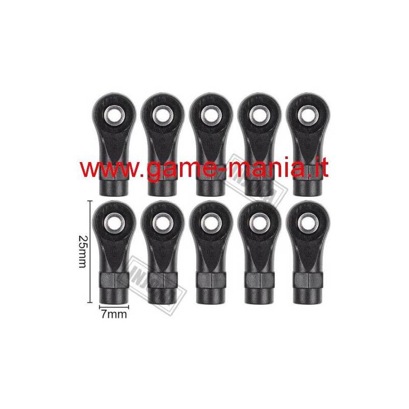 Uniballs dritti corti in nylon - 10 pezzi - per Traxxas TRX-4 by Injora
