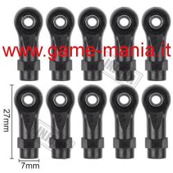Uniballs dritti lunghi in nylon - 10 pezzi - per Traxxas TRX-4 by Injora