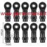 Uniballs dritti lunghi in nylon - 10 pezzi - per Traxxas TRX-4 by Injora