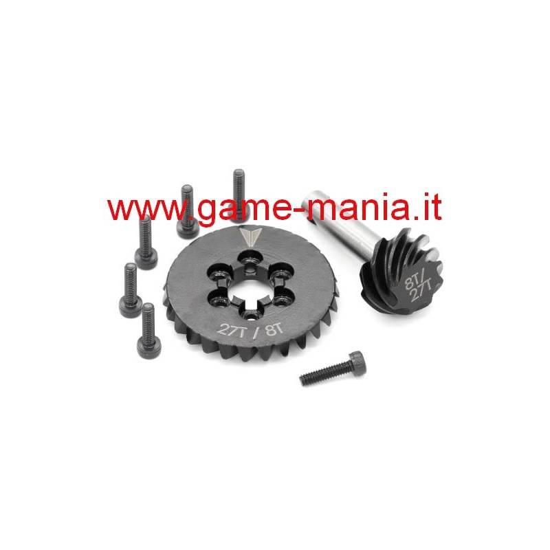 Coppia conica 8 e corona 27 OVERDRIVE 9,5% ACCIAIO x AR44/45 by Vanquish